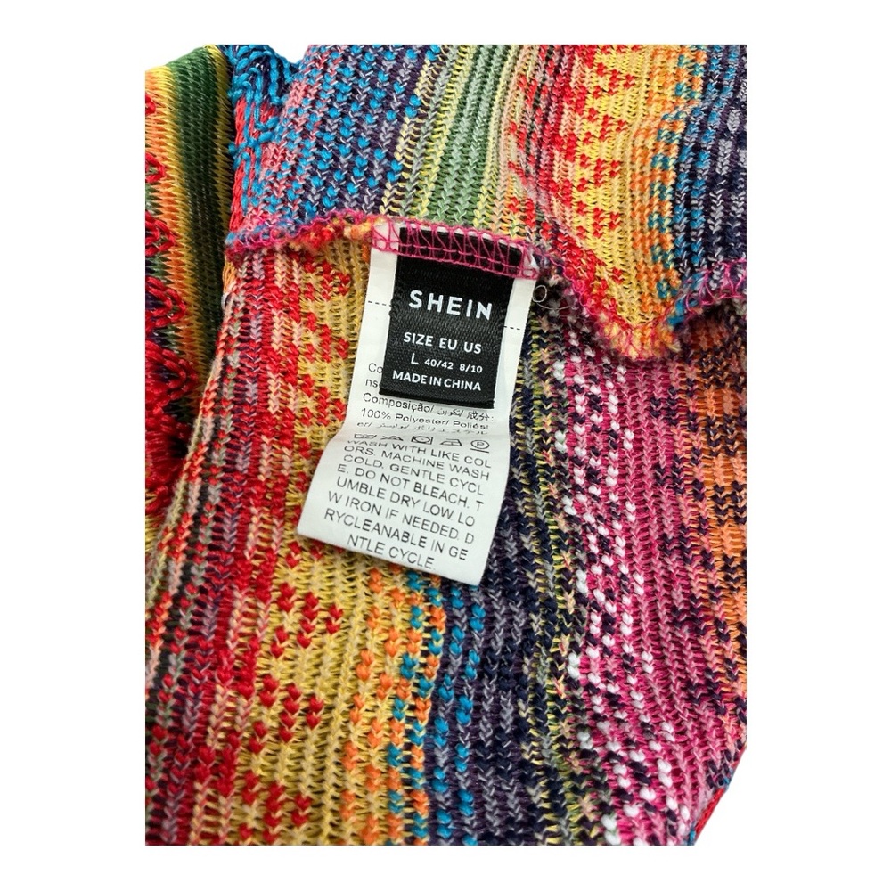 SHEIN Multicolor Patterned Long Sleeve Sweater - Picture 2 of 2